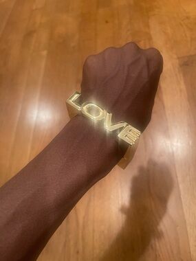 Gold 'LOVE' Statement Bracelet